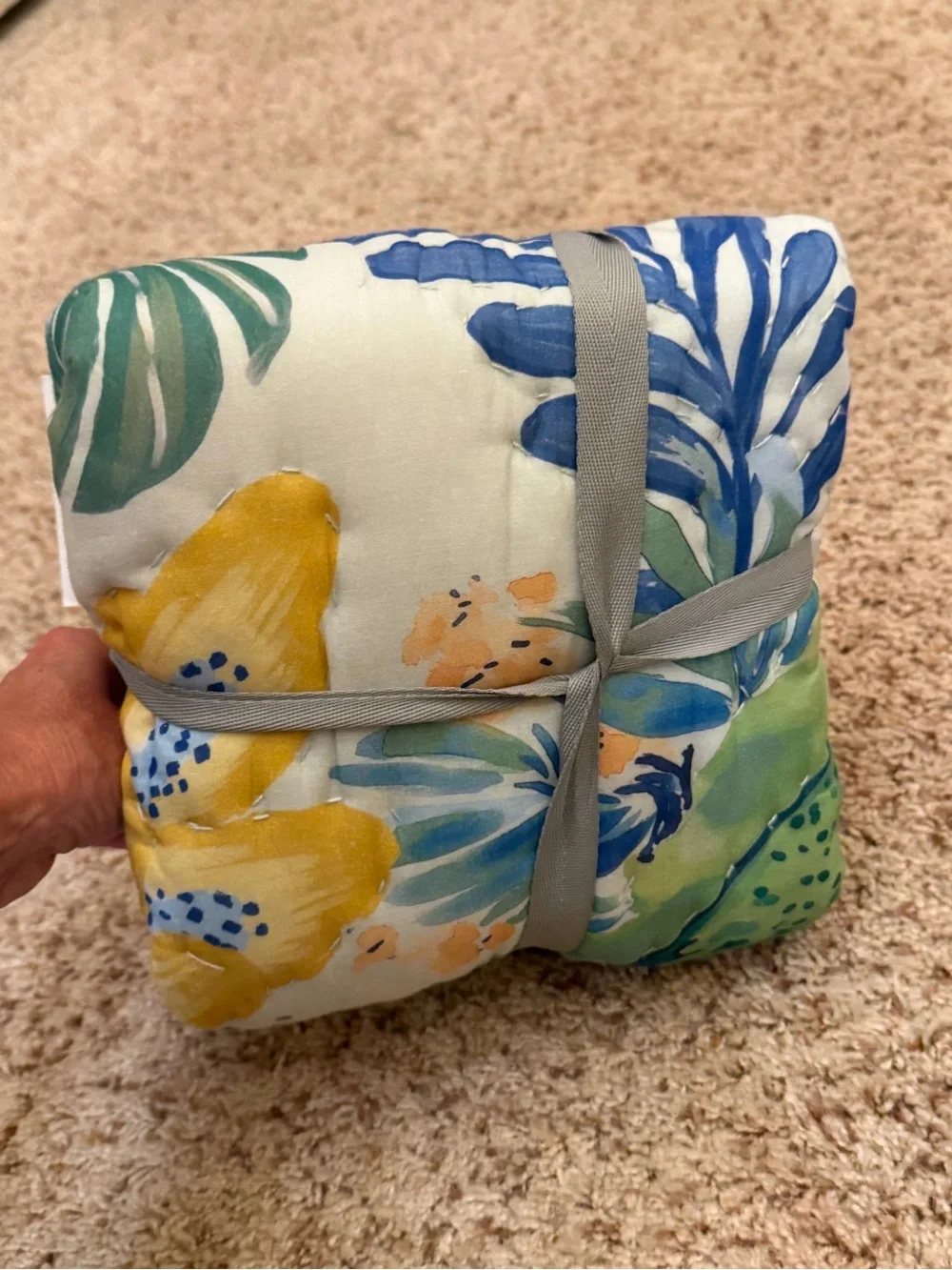 NWT new Anthropologie Ellen merchant cotton voile euro pillow sham Floral Parrot